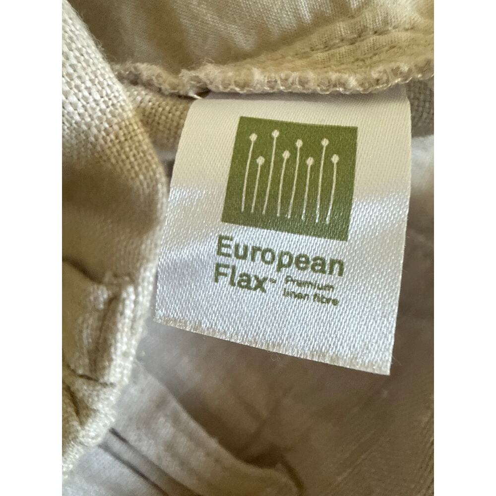 Garnett Hill 100% European Flax Linen 12 Wide Leg Pleated Women’s Pants Sand - Picture 4 of 9